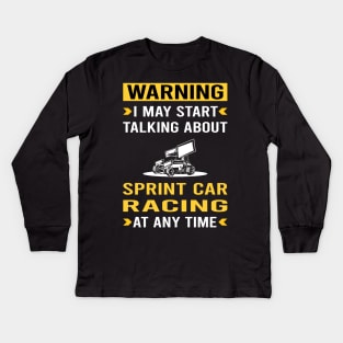 Warning Sprint Car Cars Racing Kids Long Sleeve T-Shirt